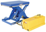 Vestil Steel Single Leg Shorty Scissor Lift Table - 24 In. x 36 In. 2000 lb - Blue