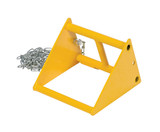 Vestil Fabricated Steel Wheel Chock With - 10 Ft. Security Chain - Yellow