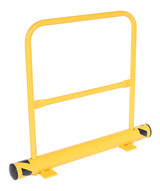 Vestil Steel Floor Stop Bollard - 48 In. Length with 42 In. Height With Handrail - Yellow