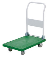 Vestil Plastic Platform Truck with Fold Down Handle - 18 In. x 30 In. 250 lb - Green