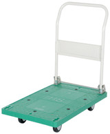 Vestil Plastic Platform Truck with Fold Down Handle - 21 In. x 33 In. 500 lb - Green