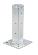 Vestil Galvanized Steel Rigid Tube Post Drop In - 18 In. For 3 Ribbed Drop In Style Guard Rails - Gray