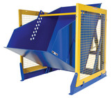 Vestil Steel Electric Hydraulic Box Dumper - 60 In. Dump Height 4,000 lb - Blue