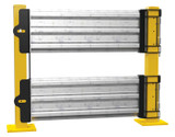 Vestil Galvanized Steel 3 Ribbed Guard Rail Spring Gate - 41-1/8 In Width - Silver
