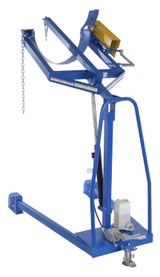 Vestil Steel Portable Hydraulic Drum Carrier, Rotator and Boom - 71-1/4 In. Lift Height 800 lb Blue / - Yellow