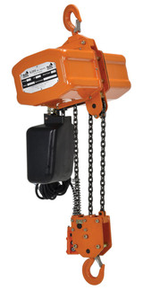 Vestil Steel Economy Chain Hoist with Chain Container - 1 Phase 6000 lb - Orange