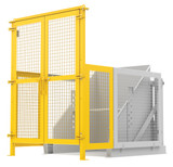Vestil Steel Hydraulic Box Dumper Gate - 33-1/4 In Length x 92 In Height - Yellow