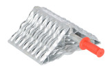 Vestil Serrated Steel Wheel Chock - 11-1/4 In. x 14 In. x 4-7/8 In. - Silver