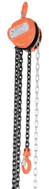 Vestil Steel Manual Chain Hoist - 20 Ft. Lift 1,000 lb - Orange