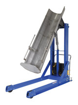Vestil Stainless Steel Portable Hydraulic Drum Dumper - 72 In. Dump Height 750 lb - Blue/Silver