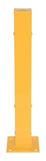 Vestil Steel Bolt On Tubular Guard Rail Post - 2 Ribbed 42 In. Length - Yellow