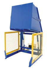 Vestil Steel Electric Hydraulic Box Dumper - 48 In. Dump Height 2,000 lb - Blue