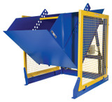 Vestil Steel Electric Hydraulic Box Dumper - 60 In. Dump Height 2,000 lb - Blue
