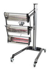 Vestil Steel Infrared Heater - 3 Panel 230 Volt 1 Phase - Black/Silver