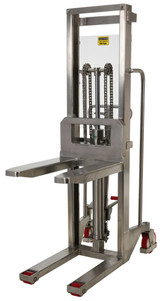 Vestil Stainless Steel Portable Hand Pump Hefti-Lift - 48 In. x 74 In. 800 lb - Silver