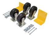 Vestil Mold On Rubber Caster Kit - 6 In. x 2 In. 2,400 lb - Black