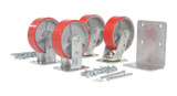 Vestil Poly On Steel Caster Kit - 6 In. x 2 In. 4,800 lb - Red