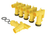 Vestil Polyethylene Bung Jumbo Manual Drum Faucet - 2 In. 6 Pack - Yellow