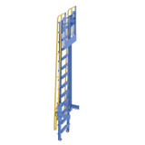 Vestil Steel Folding Mezzanine Ladder - 120 In. Mezzanine Height 24-1/4 In. Step Width 350 lb - Blue