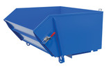 Vestil Steel Medium Duty Self Dumping Hopper with Fold Down Front - 1 Cubic Yard 4000 lb - Blue