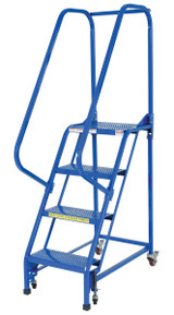 Vestil Steel Standard Slope Ladder - 58 Degree 4 Perforated 16-13/16 In. Step Width 350 lb - Blue
