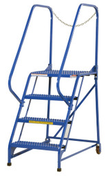 Vestil Steel Maintenance Ladder - 58 Degree 4 Grip Strut 24 In. Step Width 350 lb - Blue