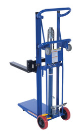 Vestil Steel Hydra Lift Cart with Forks - 18 In. x 23 In. Platform 750 lb - Blue