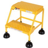 Vestil Steel Commercial Spring Loaded Ladders - 58 Degree 2 Perforated 16 In. Step Width 300 lb - Yellow