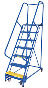 Vestil Steel Standard Slope Ladder - 58 Degree 7 Perforated 23-9/16 In. Step 350 lb - Blue