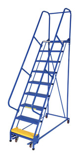 Vestil Steel Standard Slope Ladder - 58 Degree 9 Perforated 23-9/16 In. Step 350 lb - Blue