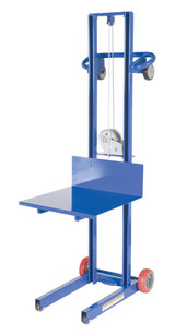 Vestil Steel Lite Load Lift With Winch and Fixed Wheels - 20 In. x 20 In. Platform 400 lb - Blue