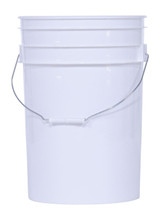 Vestil High Density Polyethylene Open Head Pail with Steel Handle - 12 In. x 12 In. x 16-15/16 In. 6 Gallon - White