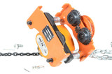 Vestil Steel Low Headroom Chain Hoist Gear Trolley - 9 In. x 10 In. x 10 In. 1,000 lb - Orange