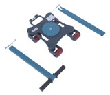Vestil Steel Multi Direction Machinery Skate - 12 In. Length x 12 In. Width x 3-1/2 In. Height 2,200 lb - Blue and Gray