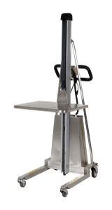 Vestil Stainless Steel DC Powered Work Positioner - 34 In. x 24-1/2 In. x 71 In. 330 lb - Silver