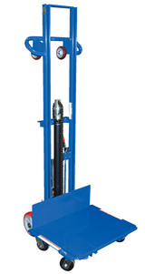 Vestil Steel Lite Load Lift With Foot Pump, Swivel Casters and Manual Floor Lock - 24 In. x 20 In. Platform 400 lb - Blue