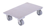 Vestil Aluminum Plate Dolly with Cast Steel Wheels and Handle - 27 In. x 16 In. x 6 In. 2800 lb - Silver