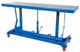 Vestil Steel Ergonomic Long Deck Cart - 30 In. x 96-1/4 In. x 31 In. 2,000 lb - Blue