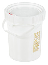 Vestil High Density Polyethylene Screw Top Pail and Lid - 12-5/8 In. x 12-5/8 In. x 16-1/16 In. 5 Gallon - White