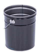 Vestil Steel Open Head Pail - 11-7/8 In. x 11-7/8 In. x 13-3/8 In. 5 Gallon - Black