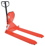 Vestil Steel Low Profile Pallet Truck with Scale and Printer - 66 In. x 28 In. x 48 In. 5000 lb - Red