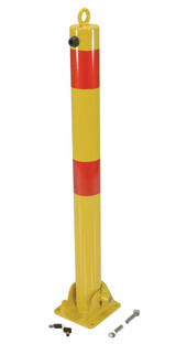 Vestil Steel Fold Down Bollard - 5-1/8 In. x 5-1/2 In. x 35-1/2 In. - Yellow