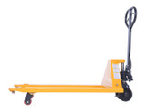 Vestil Pallet Truck with Dead Man Brake - 66 In. x 27 In. x 49 In. 5500 lb - Yellow