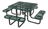 Vestil Steel Picnic Table Expanded Metal Square Top - 46 In. x 46 In. - Green