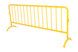 Vestil Steel Heavy Duty Crowd Control Interlocking Barrier with Curved Feet - 101-3/4 In. Length - Yellow