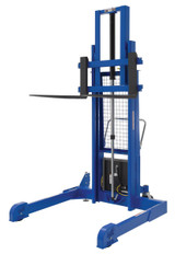 Vestil Steel Pallet Master/Server Stacker - 12 Volt DC Powered 60 In. Raised Height 4,000 lb - Blue