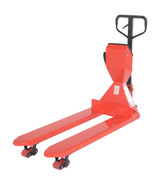 Vestil Steel Low Profile Pallet Truck with Scale and Printer - 64-1/2 In. x 22-1/2 In. x 48 In. 5000 lb - Red