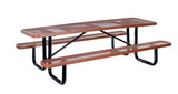 Vestil Steel Picnic Table Expanded Metal Rectangle Top - 30 In. x 96 In. - Brown