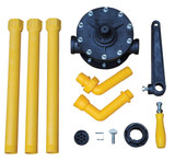 Vestil Polyphenylene Sulfide Manual Rotary Drum Pump - 10 In. x 8 In. x 12 In. - Yellow