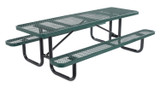 Vestil Steel Picnic Table Expanded Metal Rectangle Top - 30 In. x 96 In. - Green